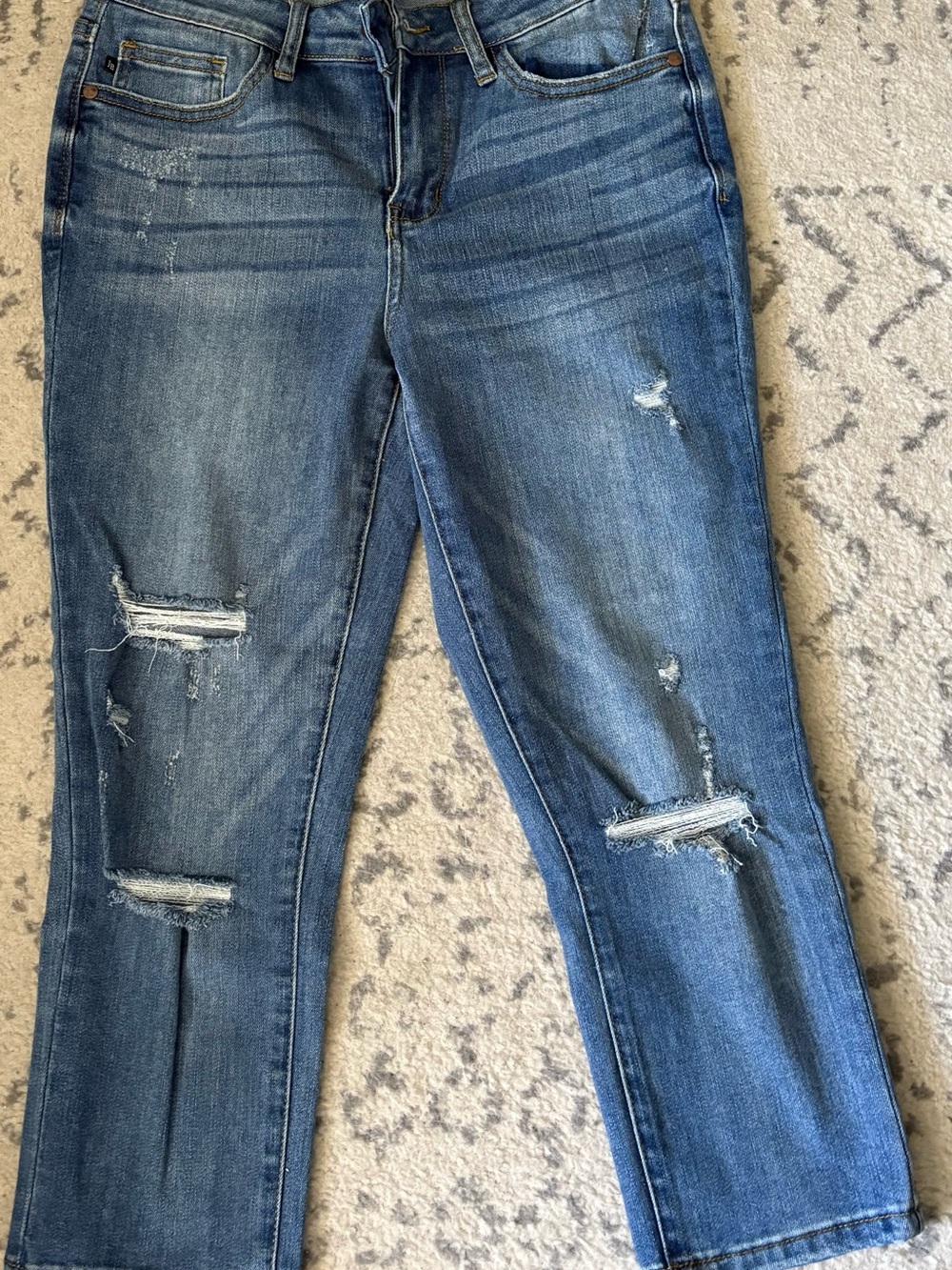 Judy Blue Medium Wash Distressed Boyfriend Jeans